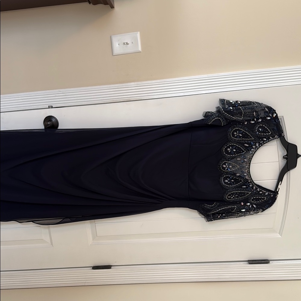 Elegant Navy Evening Gown